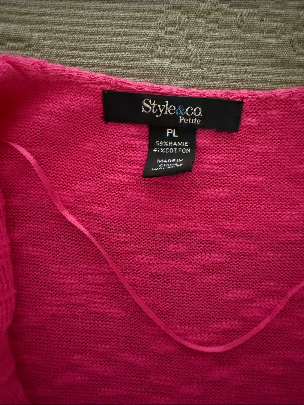 Style & Co Hot Pink Ruffle Short Sleeve Cardigan - Picture 3 of 5